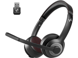 Fones de Ouvido Sem Fio Bluetooth Headset Ai Microfone com Cancelamento de Ruído com Adaptador Usb e Função Mudo IKIKSO