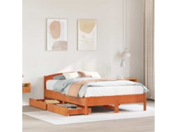 Cama Sem Colchão 160x200 Cm Madeira Pinho Maciço Castanho-mel