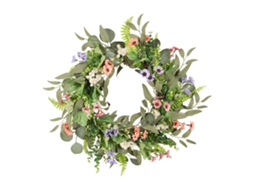 Coroa artificial de eucalipto com margaridas, decoração de casamento LAXISCREED