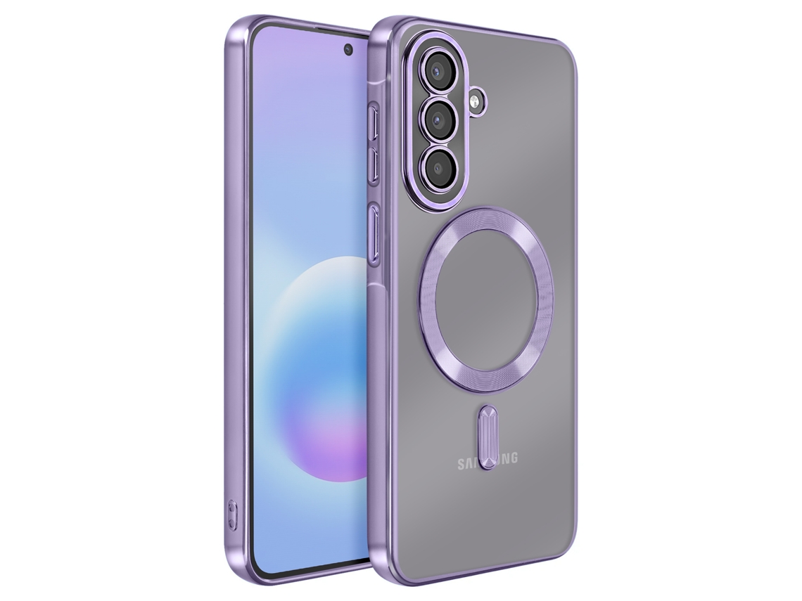 Capa Para Galaxy A57 Magsafe Flexível Anti-choque Com Contorno Cromado