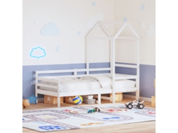 Vidaxl Sofá-cama Com Telhado 80x200 Cm Madeira De Pinho Maciça Branco