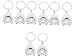 Conjunto De 8 Peças Porta-fichas Metal Para Carrinho Compras,chaveiro Criativo E Elegante,