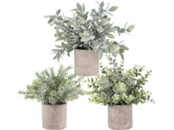 Mini Eucalipto Em Vaso Artesanal Fácil De Cuidar, Plantas De Plástico Duráveis Para Decoração De Home Office, Ideal Para Diversas Decorações Internas