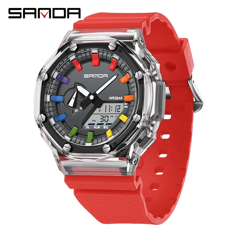 Relógio Digital Led Multifuncional e Moderno MDUG (vermelho)