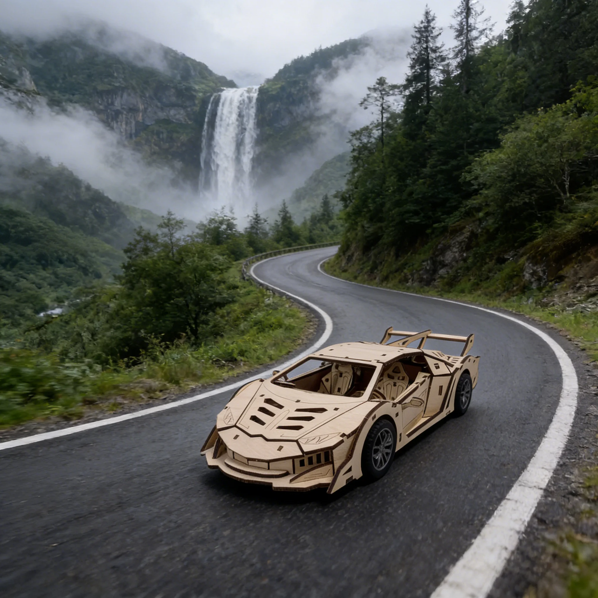 um Supercarro de Madeira para Montar Você Mesmo, um Quebra cabeça 3d Criativo. MDUG