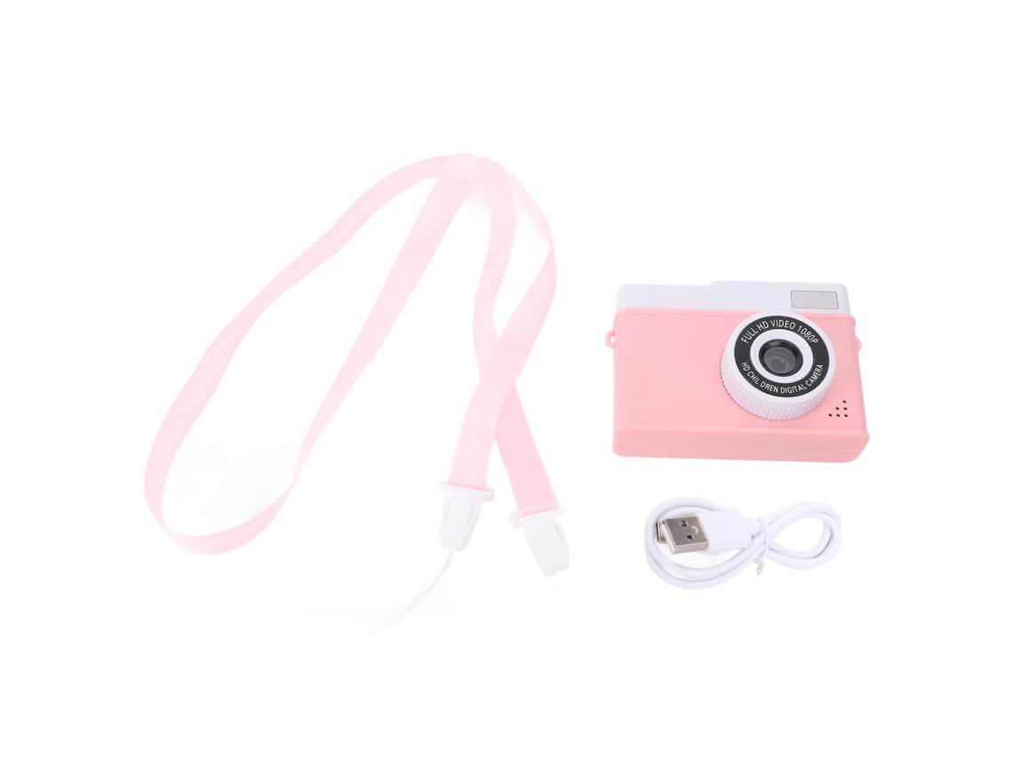 Câmera digital retro compacta, tela IPS 2 polegadas, 1080p, rosa, para crianças | S/MARCA