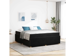 Vidaxl Estrutura Da Cama Com Colchão Preto 180 X 200 Cm Tecido