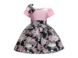 2026 vestido de Fiesta para Niñas Con Lazo Y Flores Traje de Novia Damita Bautizo Gala