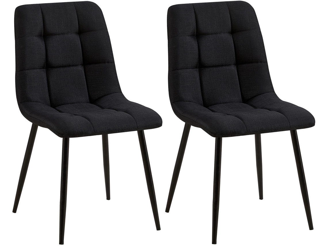 Conjunto de 2 Cadeiras de Jantar Tilde Preto/Tecido CLP