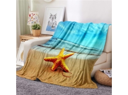 Manta de Flanela Fansu Estampa 3d Praia Colcha Microfibra Macia e Fofa para o Inverno Ideal Sofá Adequada Adul