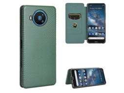 Capa De Tpu Pc Couro Pu Com Textura De Fibra De Carbono Horizontal E Compartimento Para Cartão Para Nokia 8.3 5g