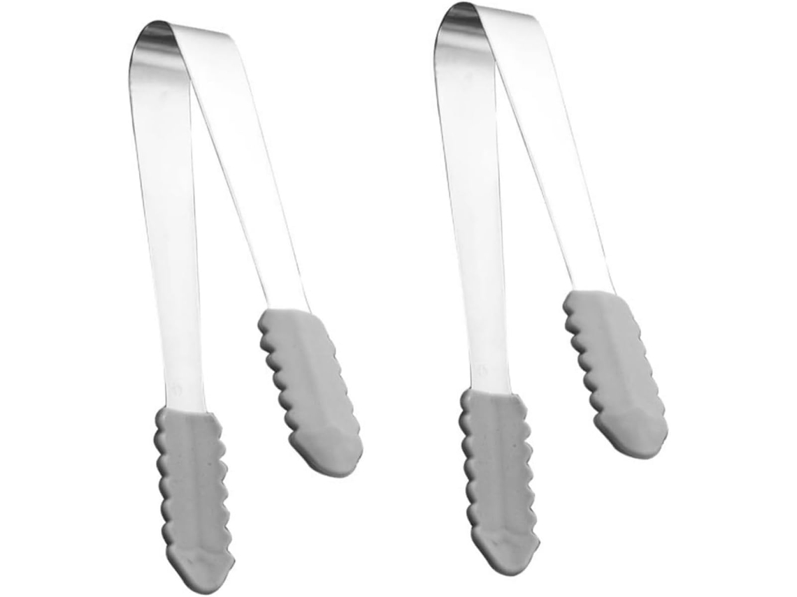 Conjunto De 2 Pinças Multifuncionais Pequenas Aço Inoxidável Cabilock Para Manusear Cubos Gelo, Doces E Alimentos Na