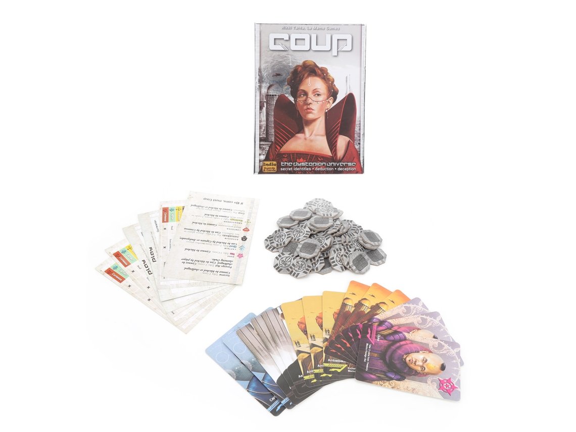 Jogo de cartas de mesa para interação em família e festas. Versão em inglês.