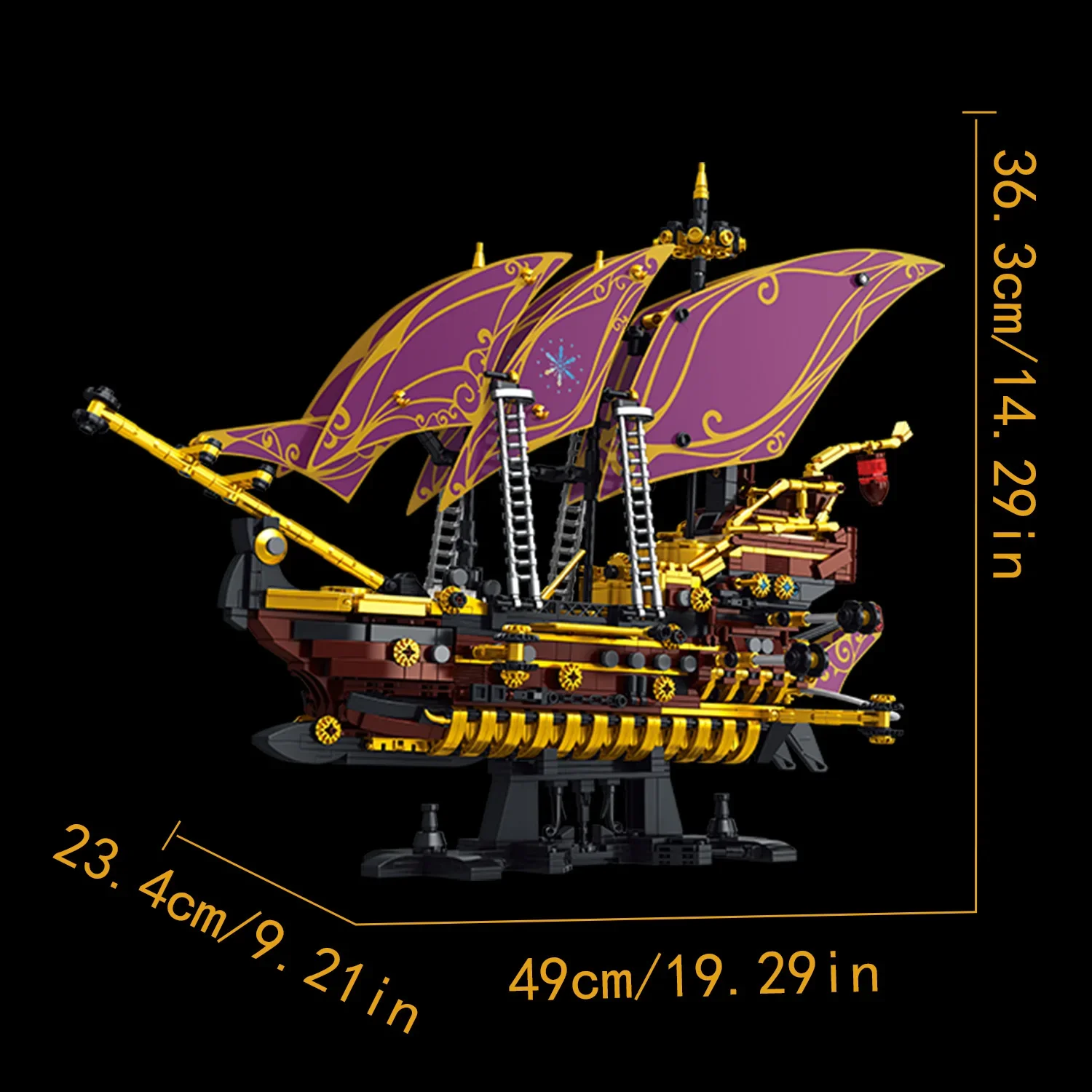 (futuro Navio) Modelo De Blocos De Montar Da Série Navio Pirata, Com Luzes, Decoração Para Casa
