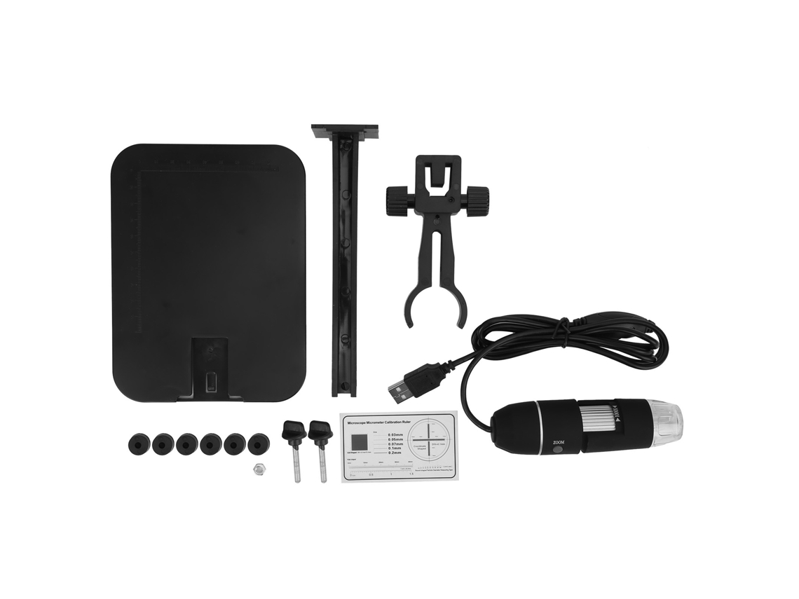 Microscópio Usb 1000x Hd Com 8led, 10mp, Portátil, Ajuste De Altura E Zoom Rotativo