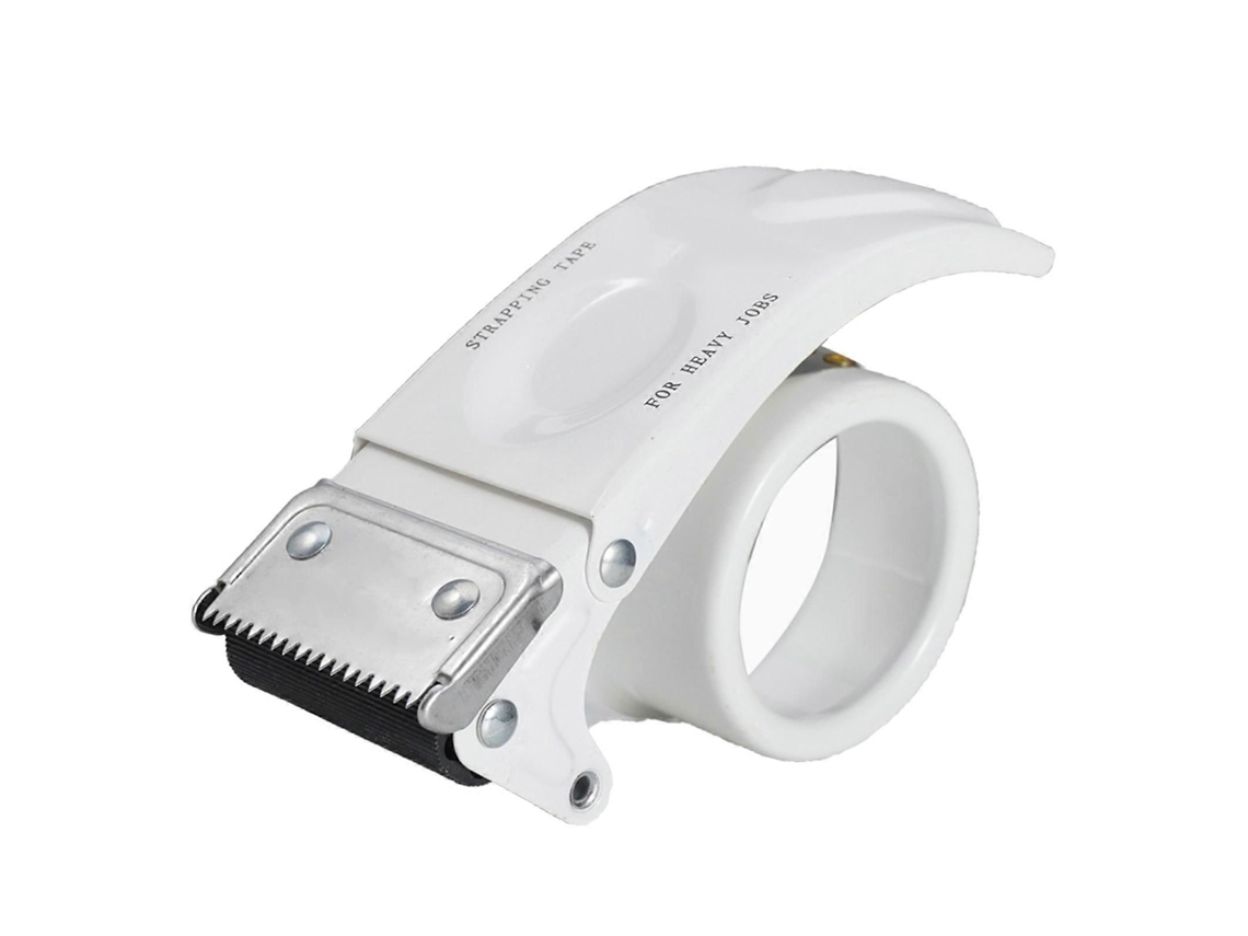 Dispensador De Fita Adesiva Com Cortador 6,0 Cm, Ferramenta Corte E Vedação Para Transporte, Branco