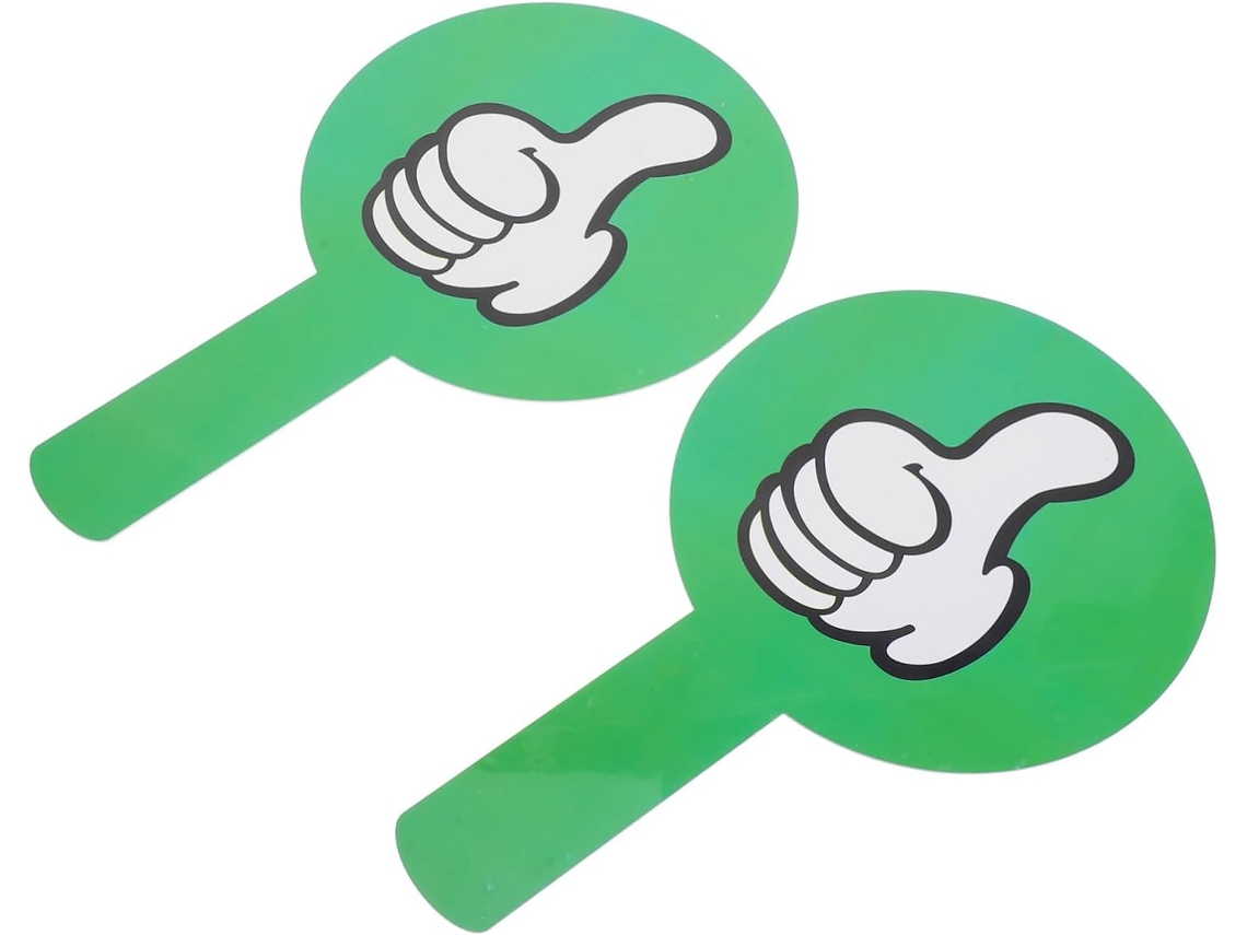 Conjunto 2 Pás De Plástico Dupla Face, Água, Para Votação Em Sala Aula Ou Educação Domiciliar, Acessórios