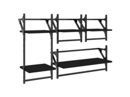 Wall Shelf, Wall Shelves Vidaxl Preto Madeira Processada (n/a)