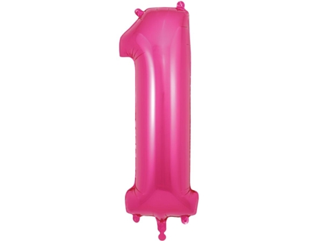 Balão Número 1 de 86cm Rosa