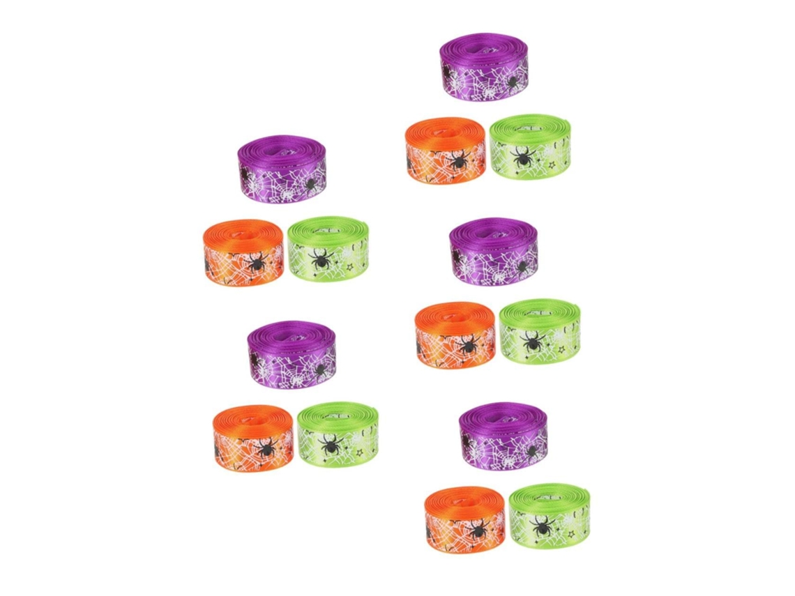 Fita Healeved com 15 Rolos de Poliéster Estampa Teia Aranha para Decoração Festas e Guirlandas Halloween (lara