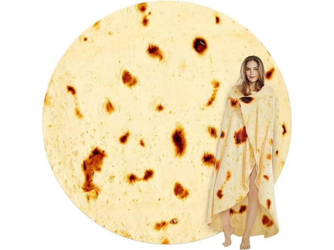 Manta Gigante Dupla Face Syjym em Formato de Tortilla/burrito Feita com Tecido Inovador Ideal para Cama Refeiç