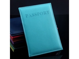 Porta-passaporte Em Couro Sintético Para Documentos De Identidade(azul Claro)