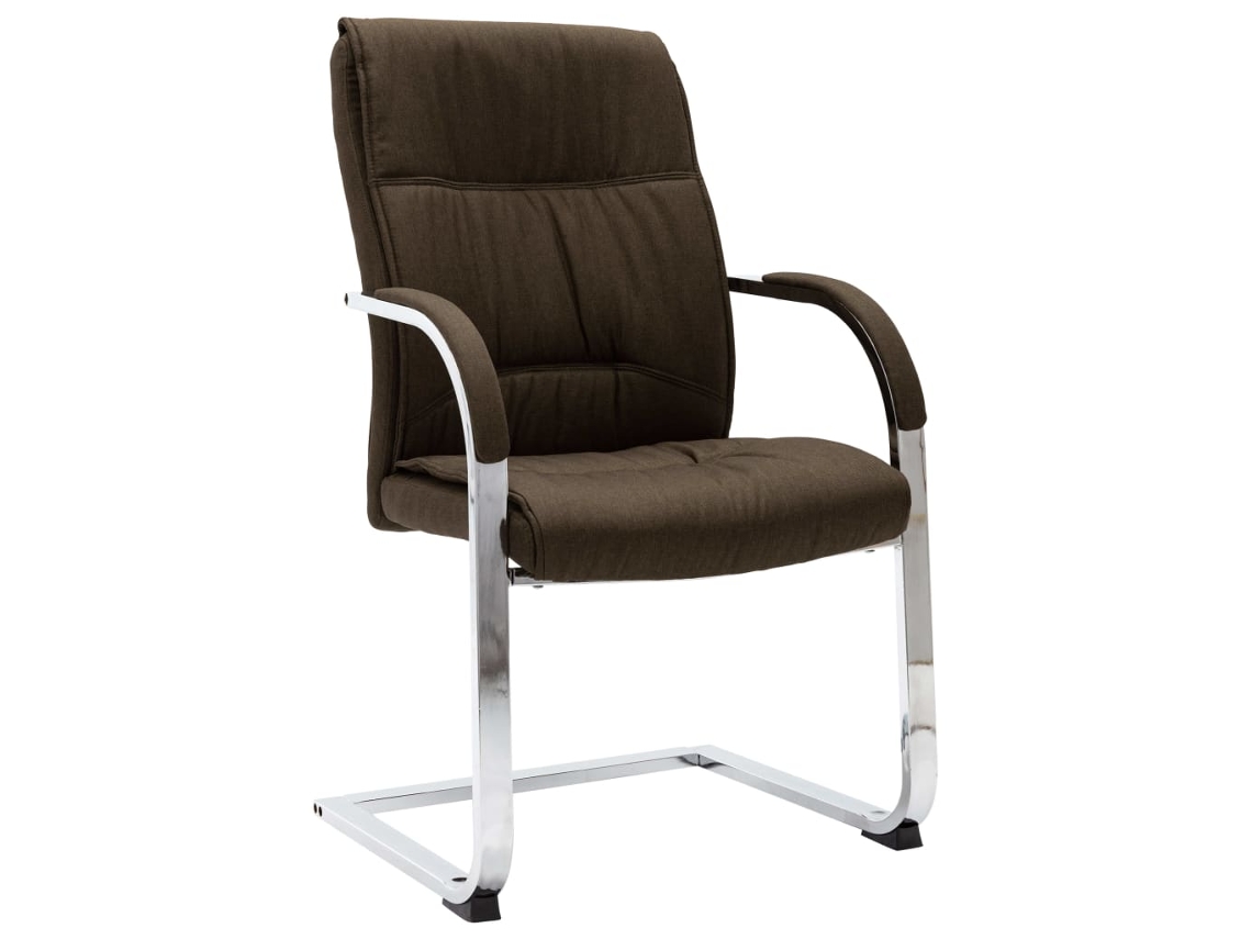 Vidaxl Cadeira De Escritório Cantilever Em Tecido Castanho