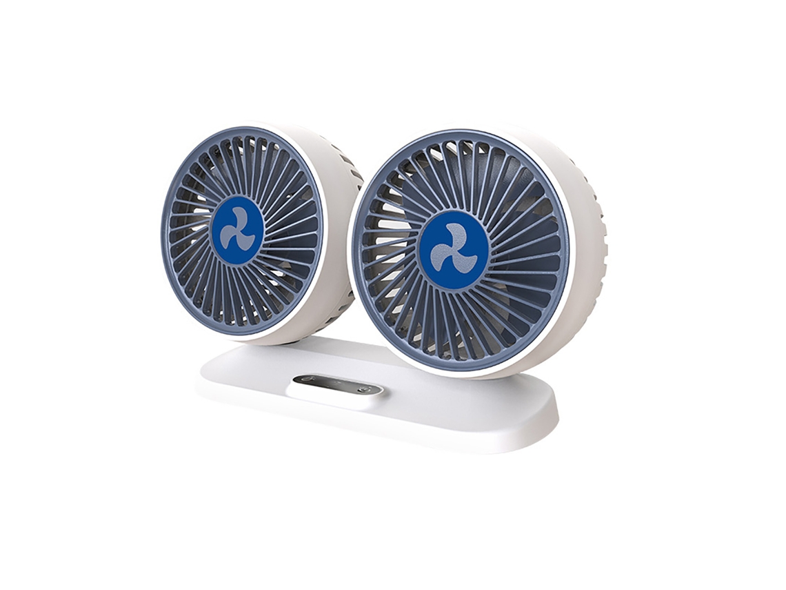 Laxiscreed Ventilador Usb Para Carro, Duas Cabeças E Movimento Rotativo De 360 Graus