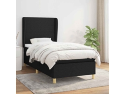 Vidaxl Cama Com Molas/colchão 90x190 Cm Tecido Preto