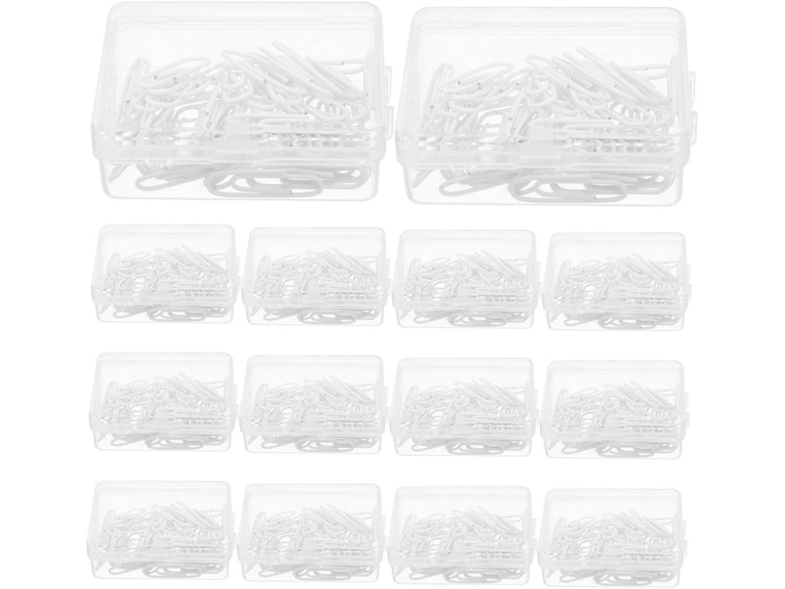 Conjunto Baluue com 750 clipes de mesa de metal, clipes de papel e marcadores de página para documentos, para uso escolar.