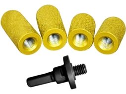 Conjunto De 4 Cabeçotes Desbaste E 1 Haste Adaptadora Para Mármore