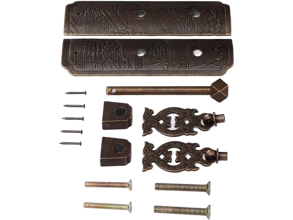 Puxadores De Gaveta Antigos Para Pendurar, Puxador De Estante Em Latão Gravado, 12x 7cm, Estilo Retrô, Fácil Instalação