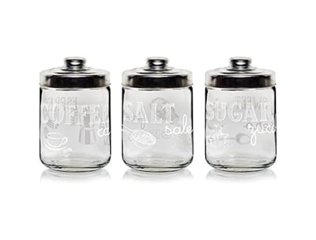 Frascos de Vidro para Cozinha CERVE Easy White 800 Cc Tampa de Alumínio