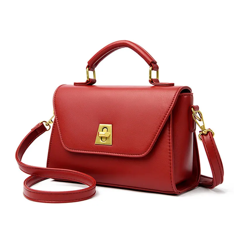 (2401-vermelho) Bolsa Quadrada Feminina Elegante, Bolsa De Couro Pu De Alta Qualidade