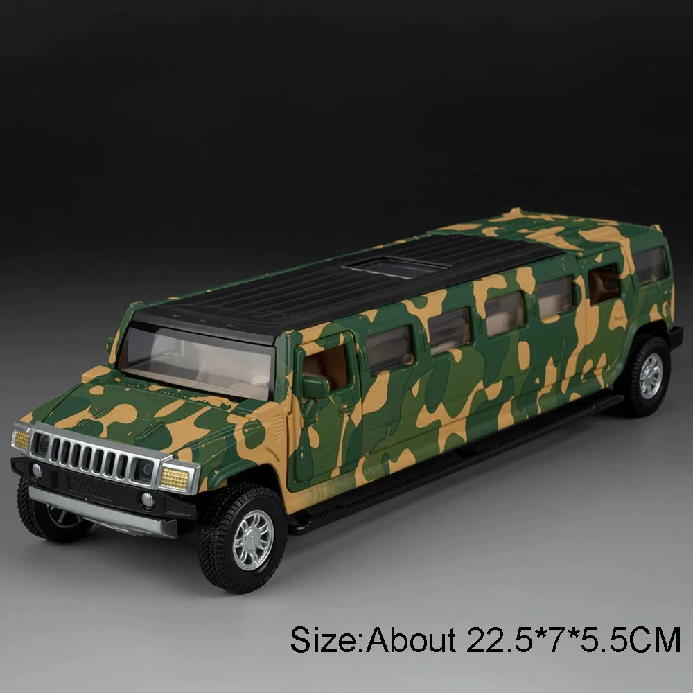 (carro Camuflado) Modelo De Carro Camuflado Estendido Em Escala 1:32 - Brinquedo - Fundido Em Metal