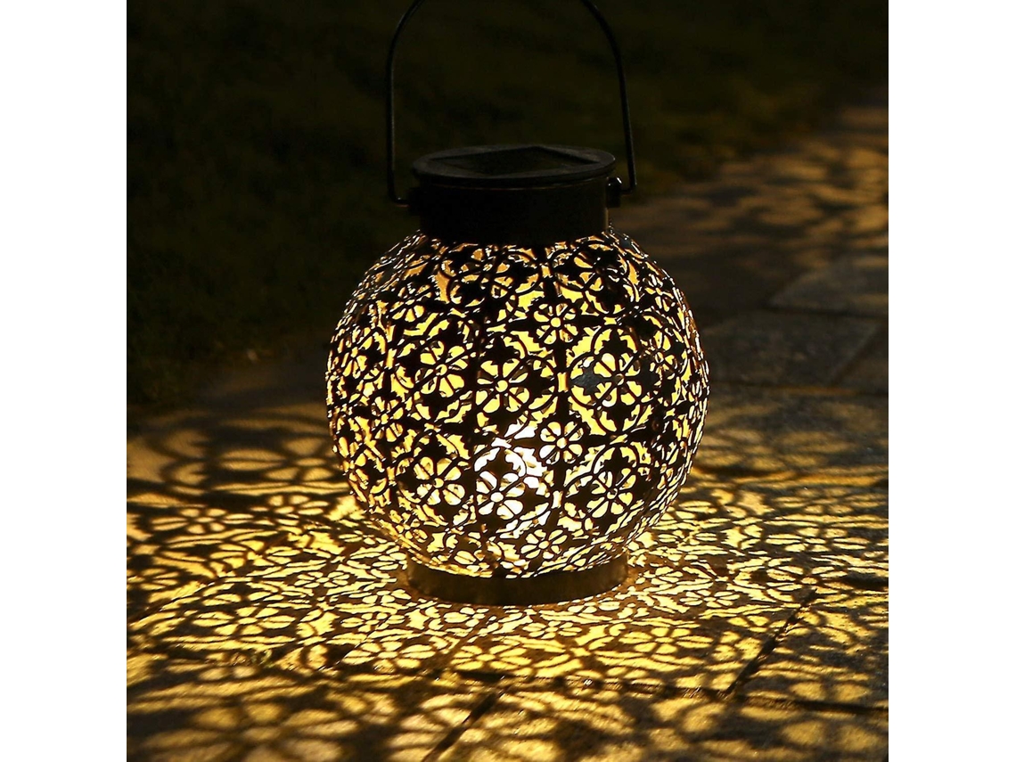 Lanterna Solar Para Jardim Ao Ar Livre, Lanterna Decorativa Suspensa De Metal Movida A Energia Solar Olysi Shop