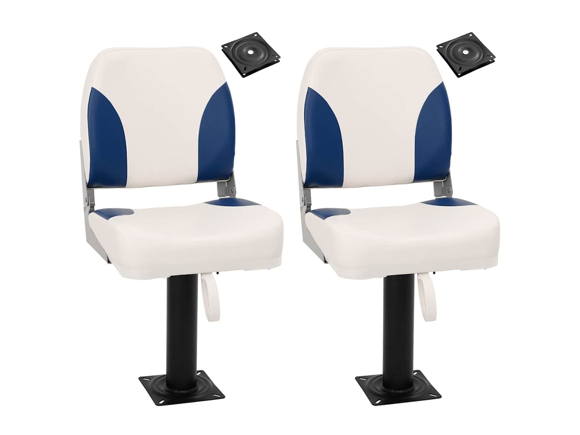 Vidaxl Assentos De Barco 2 Pcs Com Pedestal Rotativo A 360°