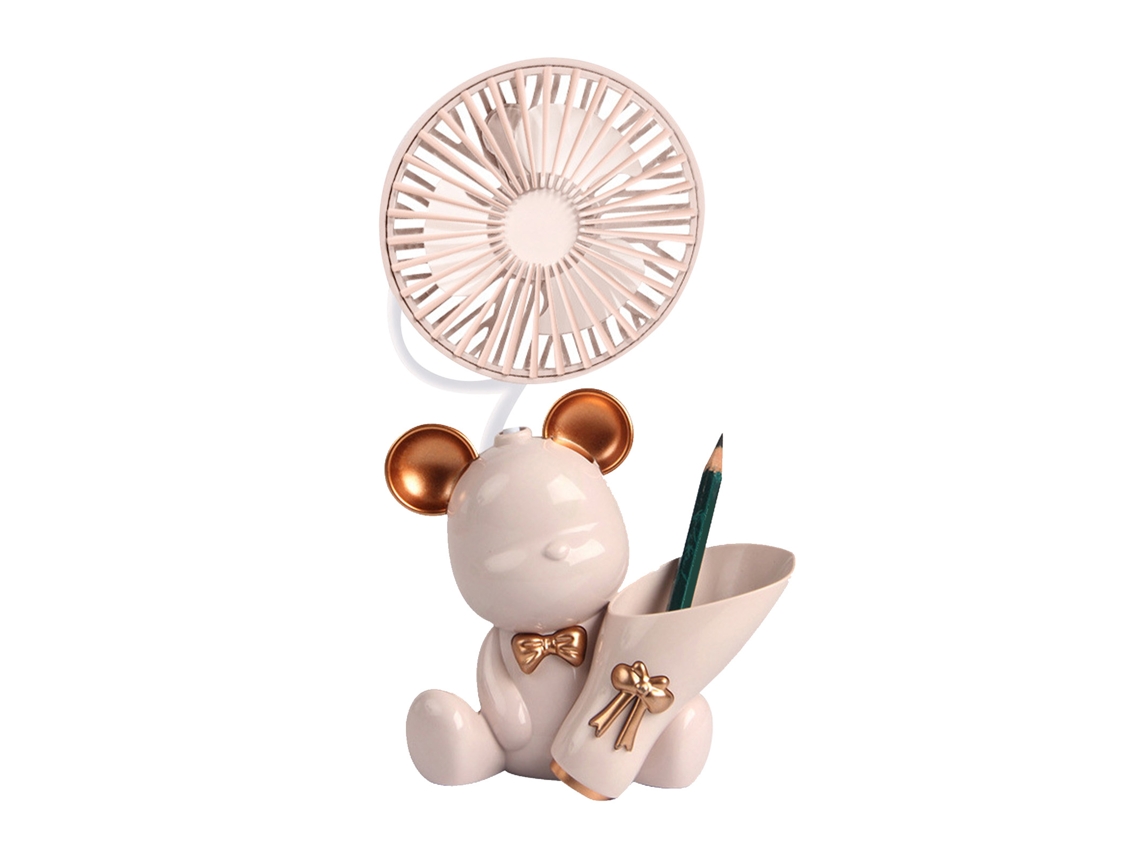 Ventilador De Mesa Little Bear Da Laxiscreed Silencioso, Multifuncional E Com Porta-canetas Para Uso Em Casa Ou Escritório