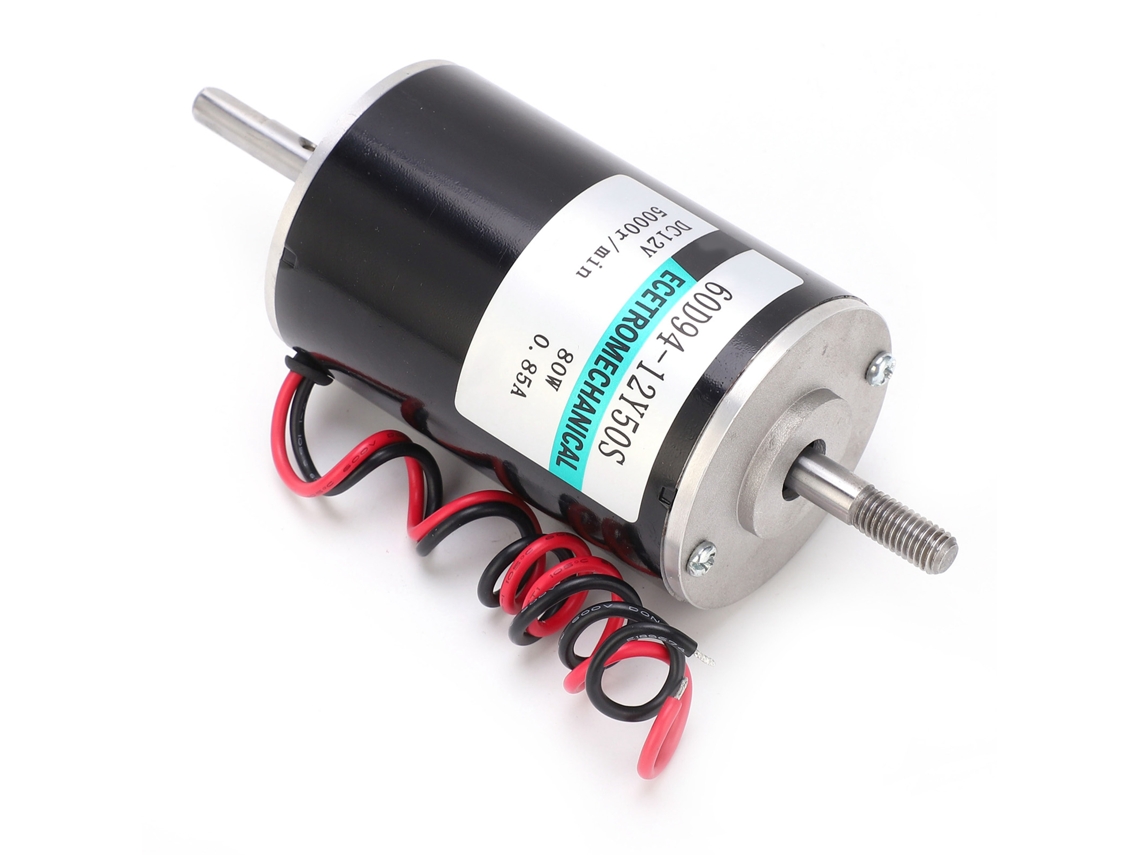 Motor Dc de Alta Velocidade 80w Micro Silencioso com Eixo Duplo Regulagem de Velocidade para Máquinas