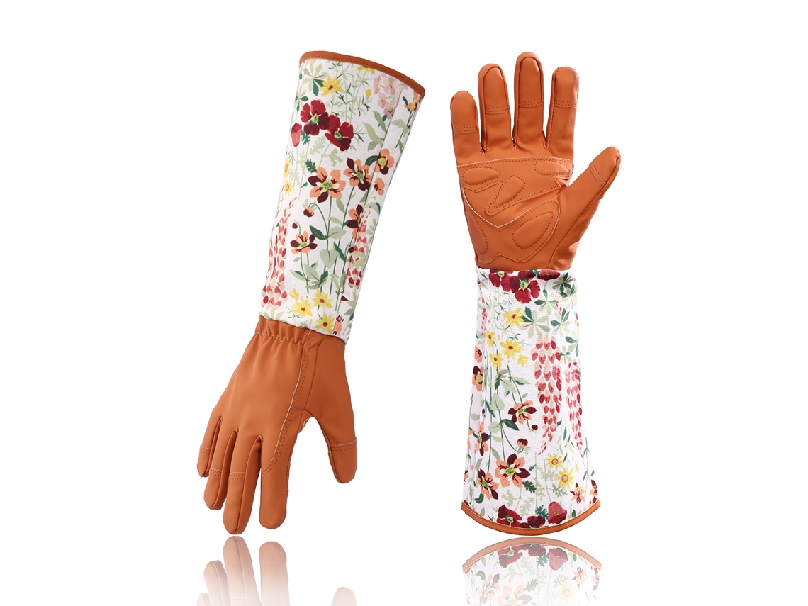 1 Par De Luvas De Jardinagem Estampadas - Marrom Girassol