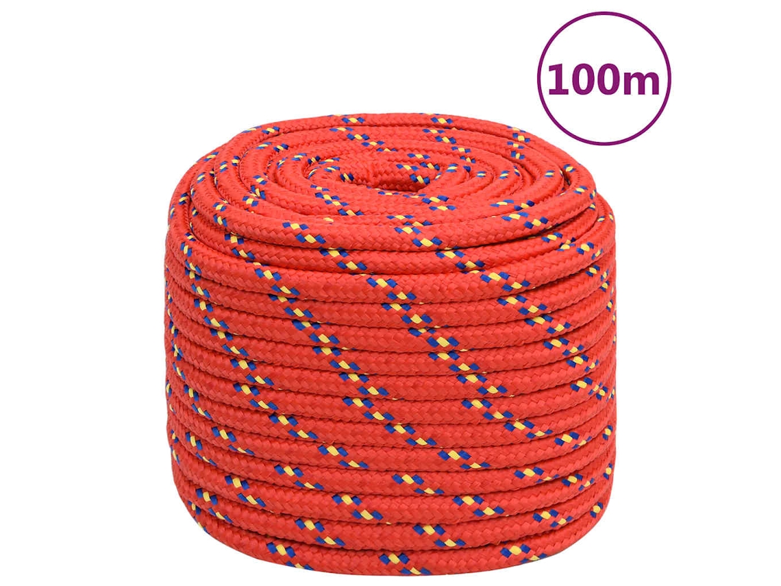 Vidaxl Corda De Barco 16 Mm 100 M Polipropileno Vermelho