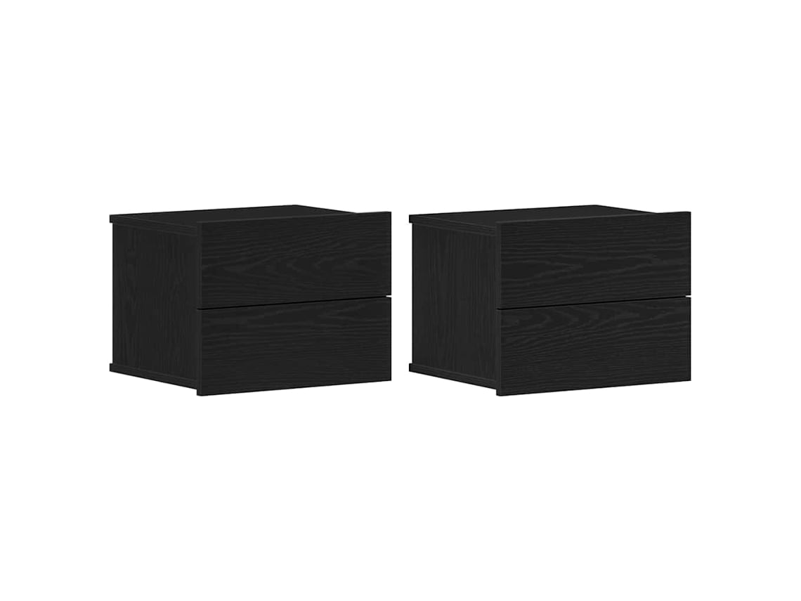 Conjunto de 2 Armários de Cabeceira MAISON EXCLUSIVE carvalho preto 40x30x30 cm