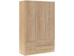 Roupeiro HABITDESIGN LCX (Carvalho - Melamina - 135x200x52 cm)