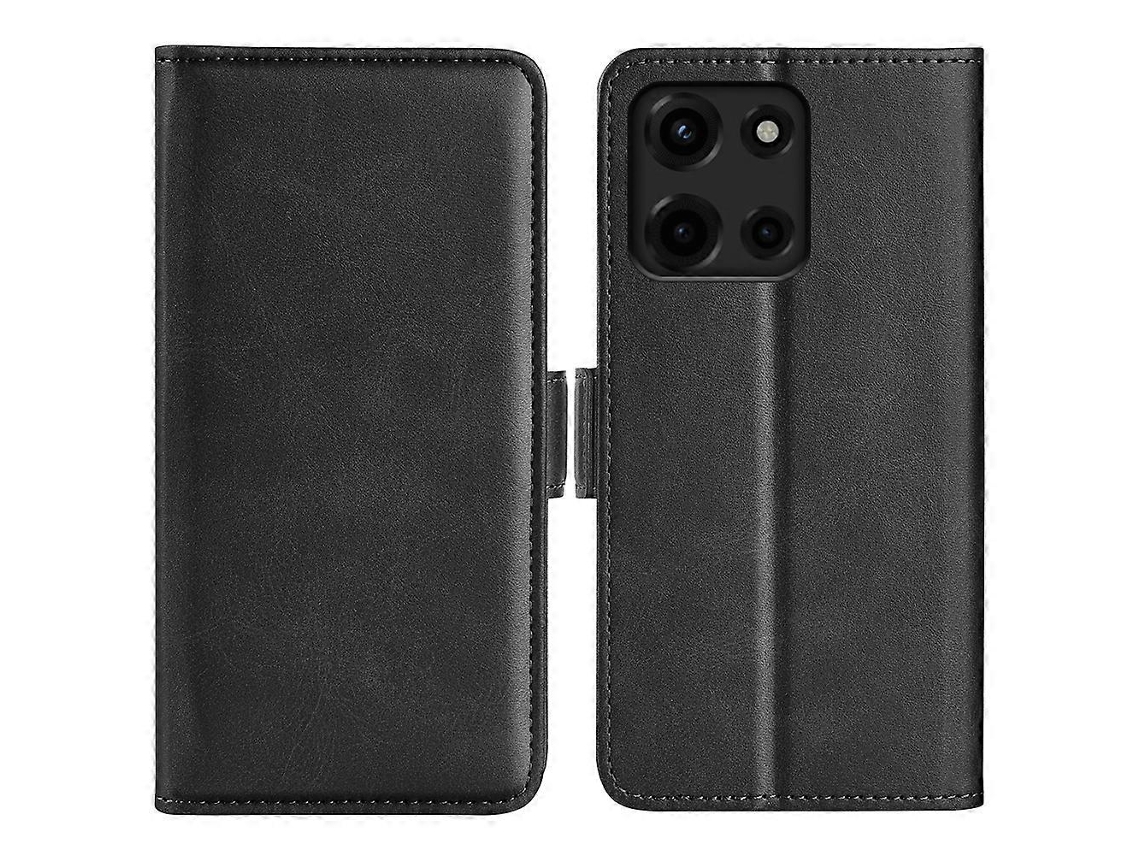 Capa Tipo Carteira De Couro Com Textura De Bezerro Para Motorola Moto G 5g (2025) Preta