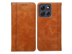 Capa Tkdaddy Para Motorola Moto G86 5g Com Fecho Magnético Oculto E Textura De Bezerro, Capa De Celular Amarela