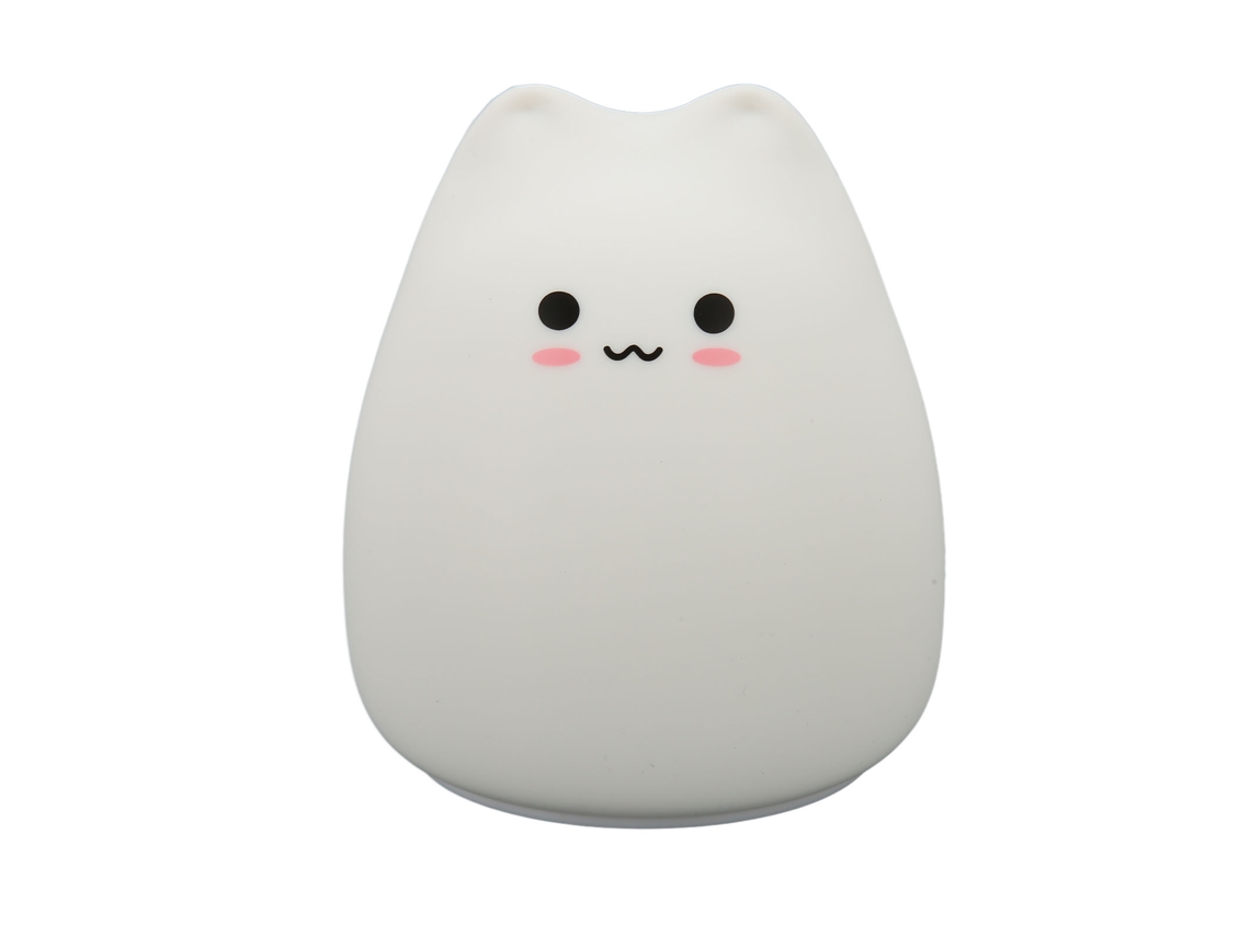 Lâmpada Gatito De Silicone 7 Cores Modo Respiração Luz Branca Quente Lâmpada De Noite Táteis Para Bebês