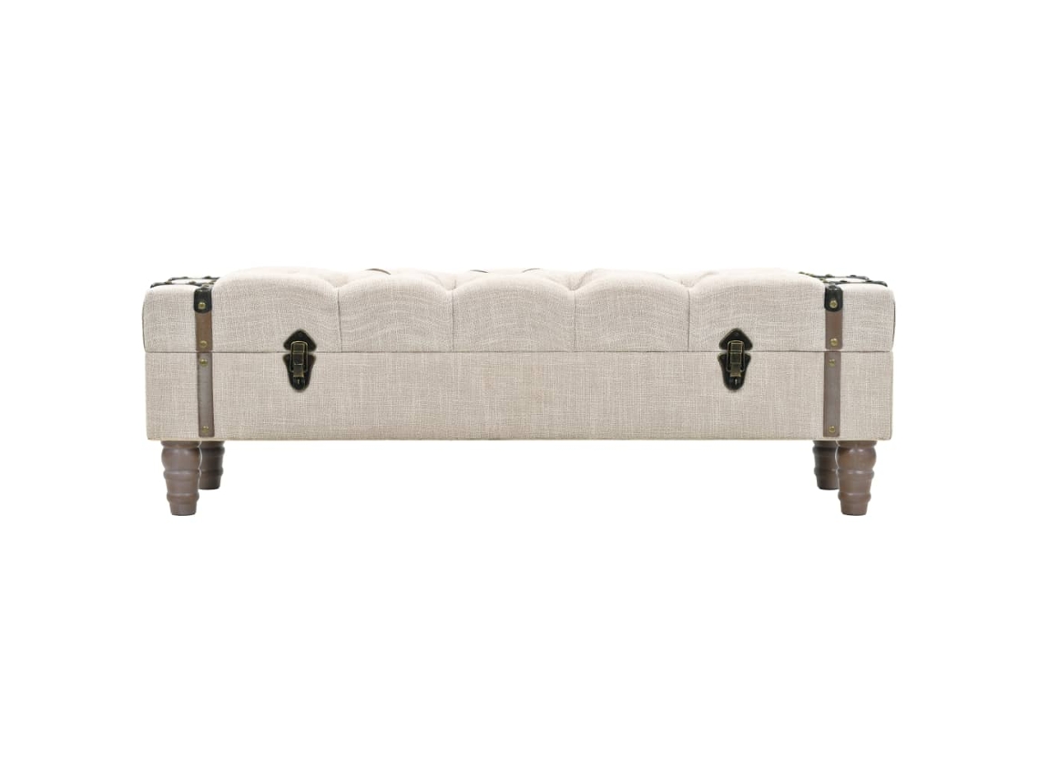 Banco Arrumação Madeira Maciça e Aço 111x34x37 Cm MAISON EXCLUSIVE