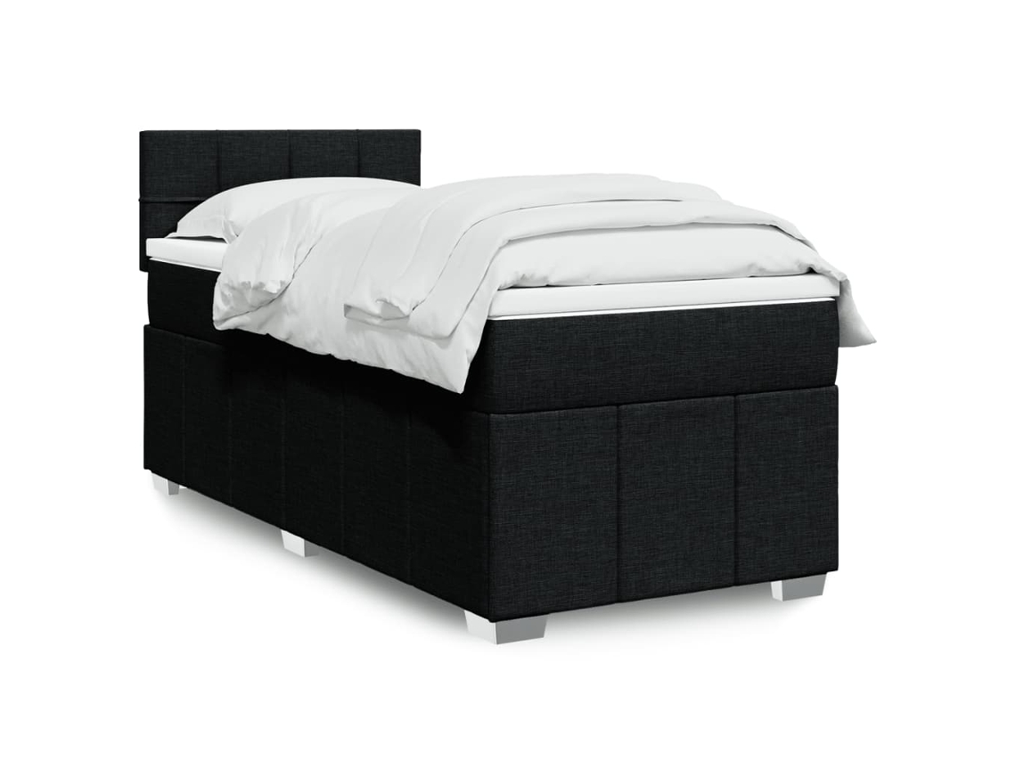 Vidaxl Cama Com Molas/colchão 80x200 Cm Tecido Preto