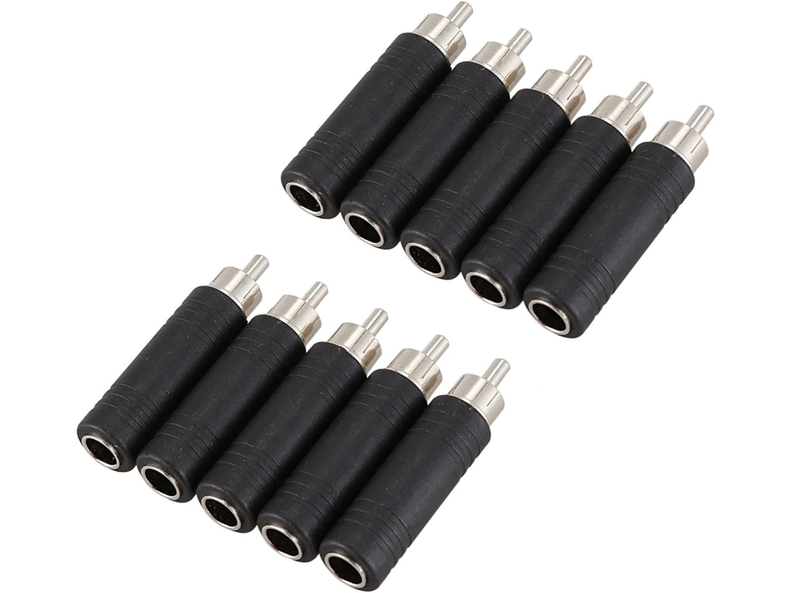 Conjunto De 10 Cabos Adaptadores De Áudio Com Conector Mono De 1/4"