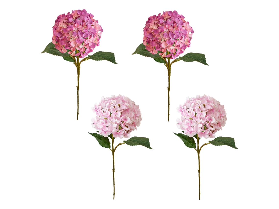 Laxiscreed Ramos De Hortênsia Artificial - Pack Com 4 Peças Para Decoração Elegante
